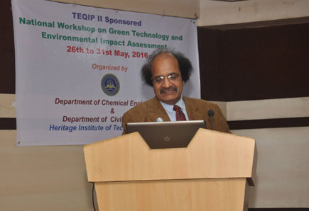 Padmashree Prof. (Dr.) G.D.Yadav, VC, Institute of Chemical Technology Mumbai addressed the students and faculty members in the plenary session of the National Workshop on Green technology